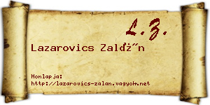 Lazarovics Zalán névjegykártya