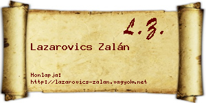 Lazarovics Zalán névjegykártya