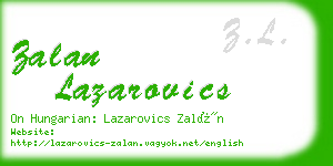 zalan lazarovics business card